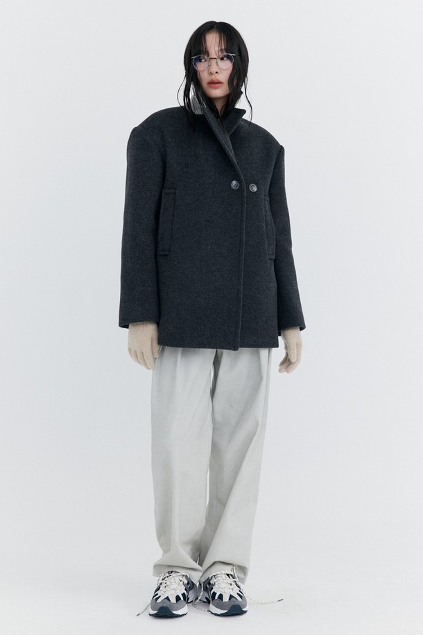 WNDERKAMMER - 코트 - Wool Half Coat_Charcoal