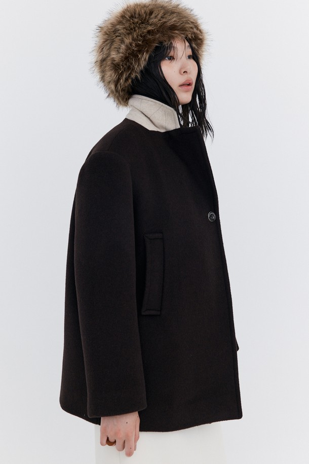 WNDERKAMMER - 코트 - Wool Half Coat_Brown