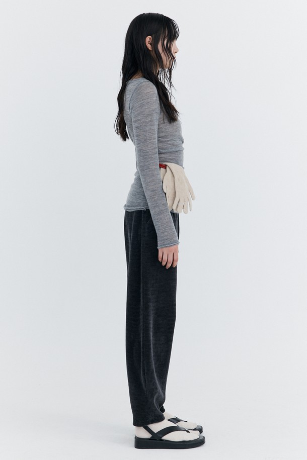 WNDERKAMMER - 롱/미디팬츠 - Corduroy Balloon Pants_Charcoal