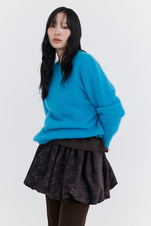 WNDERKAMMER - 스웨터 - Alpaca Boucle Knit Pullover_Blue