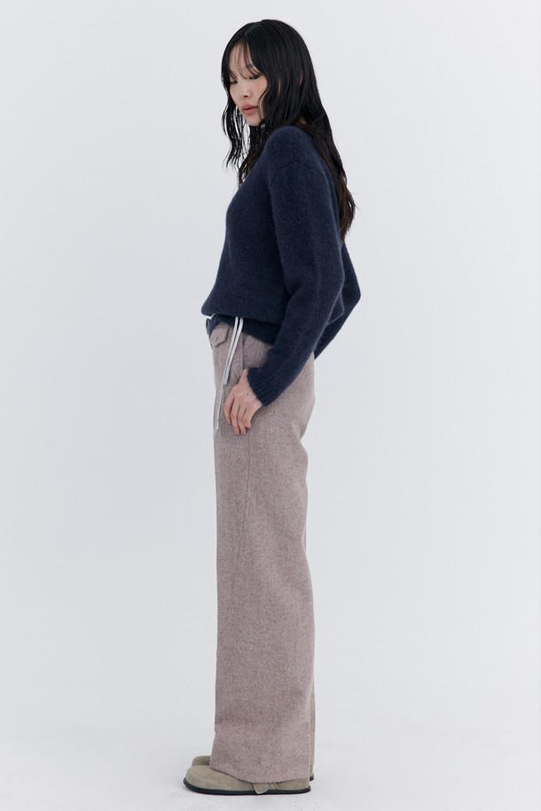 WNDERKAMMER - 스웨터 - Alpaca Boucle Knit Pullover_Navy