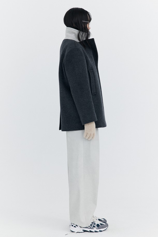 WNDERKAMMER - 코트 - Wool Half Coat_Charcoal