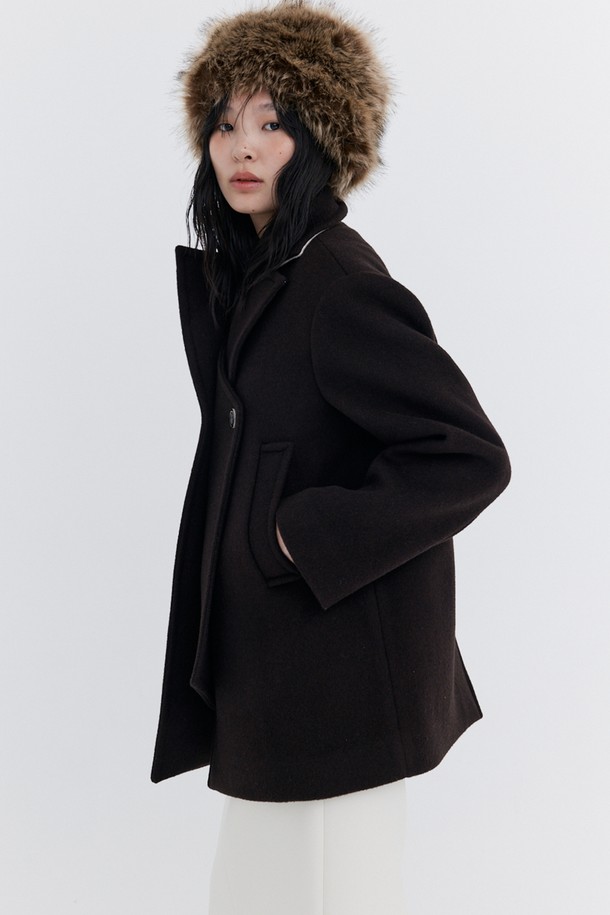 WNDERKAMMER - 코트 - Wool Half Coat_Brown