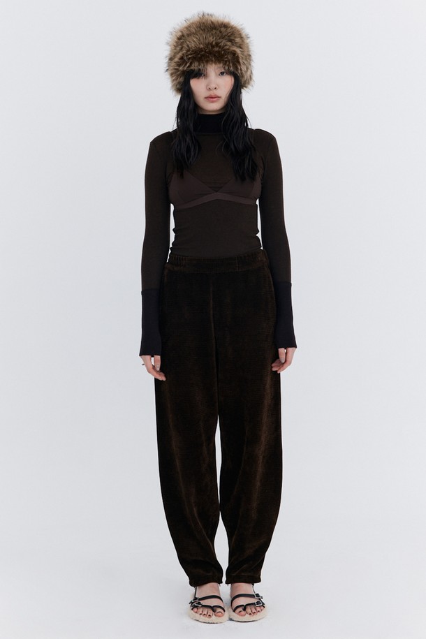 WNDERKAMMER - 롱/미디팬츠 - Corduroy Balloon Pants_Brown