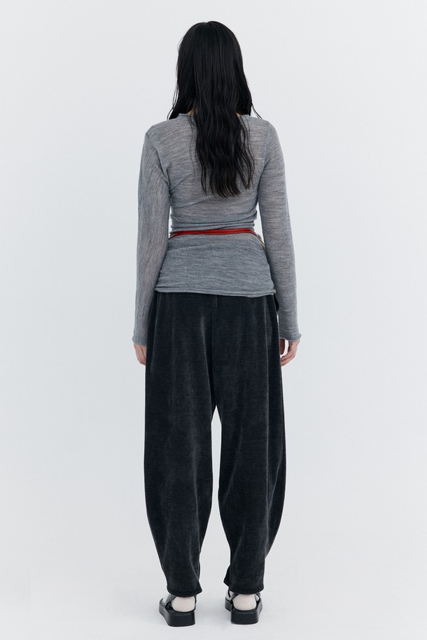 WNDERKAMMER - 롱/미디팬츠 - Corduroy Balloon Pants_Charcoal