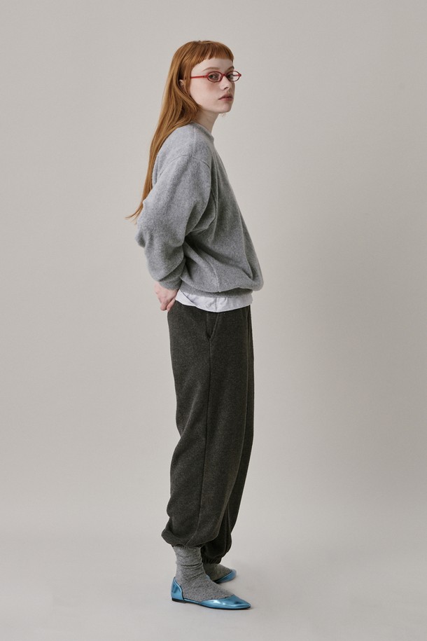 JUNEJUNE SPACE - 롱/미디팬츠 - Soft Jogger Pants_Grey