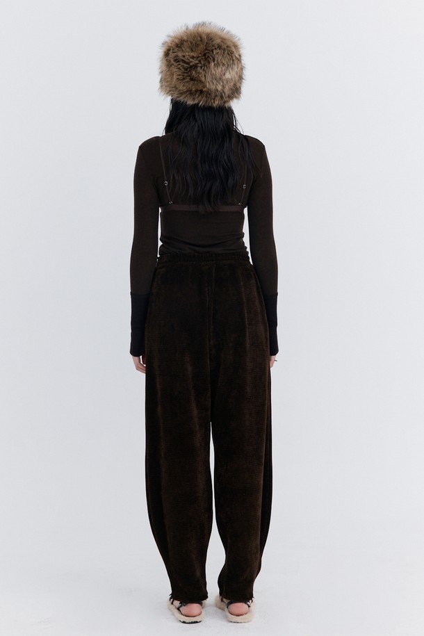 WNDERKAMMER - 긴소매 티셔츠 - Knit Rib Half Turtleneck T-shirt_Brown