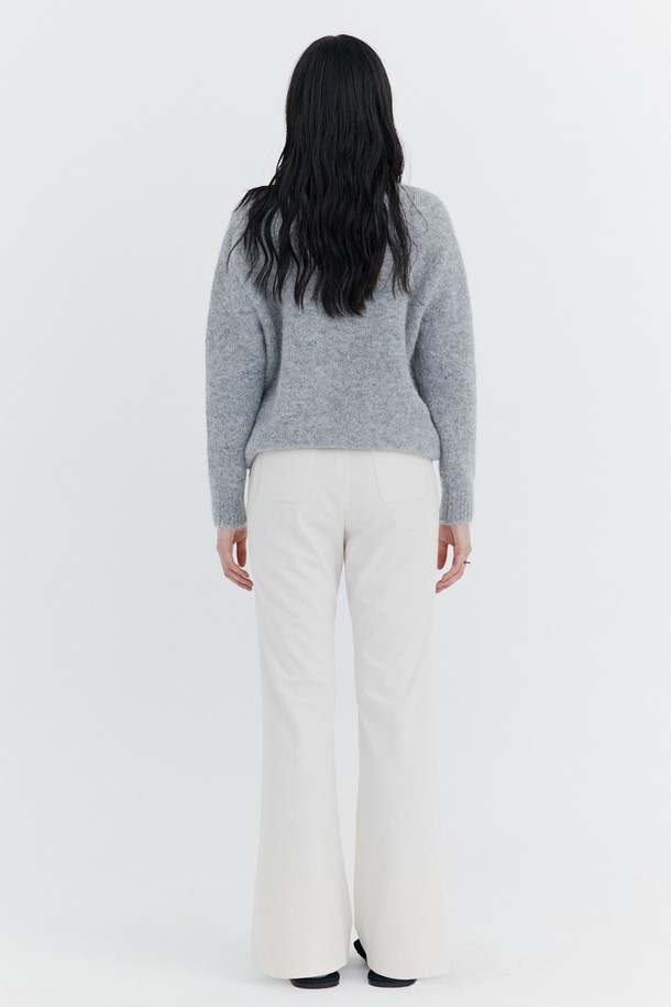 WNDERKAMMER - 롱/미디팬츠 - Corduroy semi-Bootcut Pants_Ivory