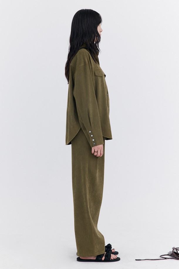 WNDERKAMMER - 롱/미디팬츠 - Cupra Wide Pants_Khaki