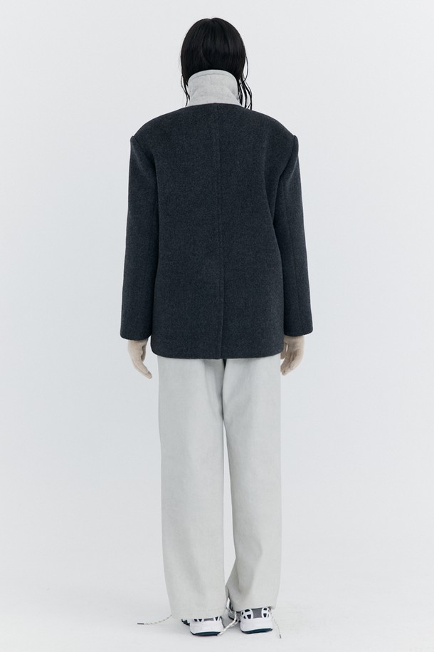 WNDERKAMMER - 코트 - Wool Half Coat_Charcoal