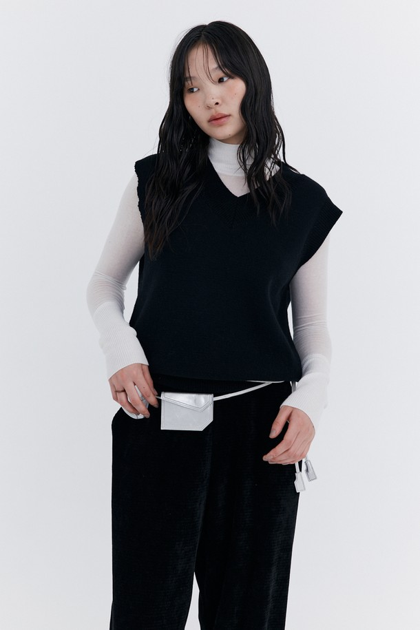 WNDERKAMMER - 베스트 - Damage Knit Vest_Grey