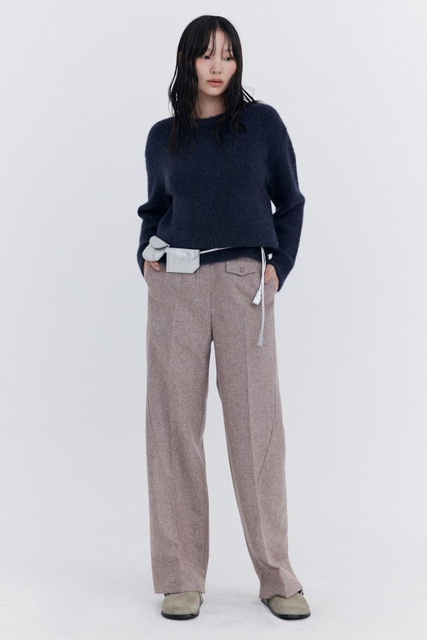 WNDERKAMMER - 스웨터 - Alpaca Boucle Knit Pullover_Navy