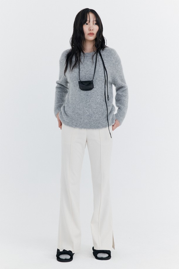 WNDERKAMMER - 롱/미디팬츠 - Corduroy semi-Bootcut Pants_Ivory