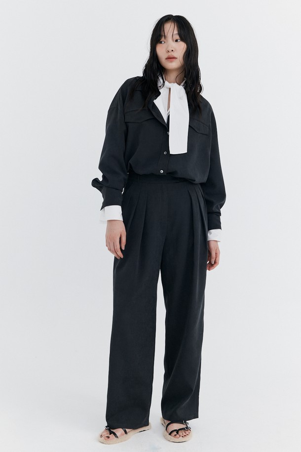 WNDERKAMMER - 롱/미디팬츠 - Cupra Wide Pants_Charcoal