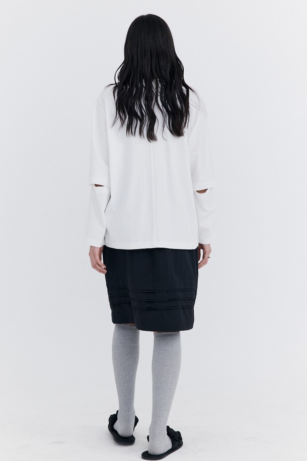 WNDERKAMMER - 미디스커트 - Raw-cut Tuck Skirt_Black