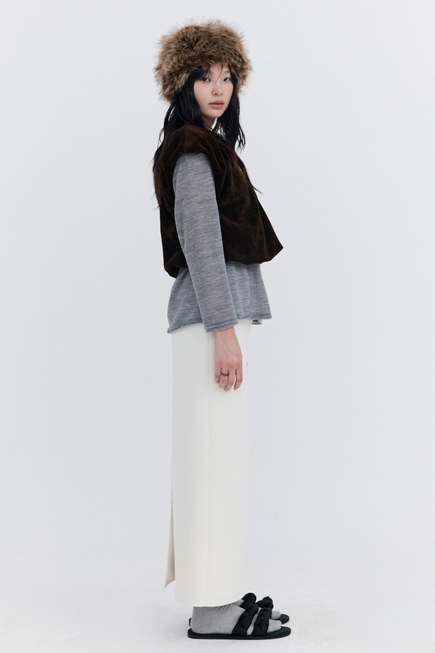 WNDERKAMMER - 롱스커트 - Basic Long Skirt_Cream