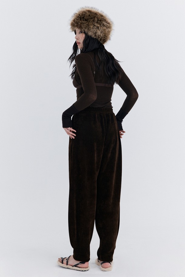 WNDERKAMMER - 롱/미디팬츠 - Corduroy Balloon Pants_Brown