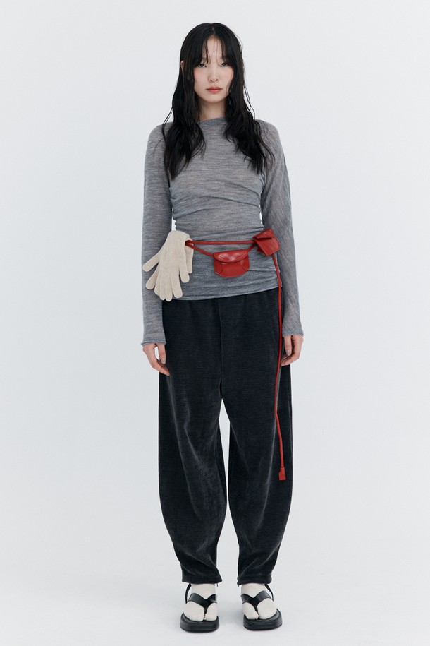 WNDERKAMMER - 롱/미디팬츠 - Corduroy Balloon Pants_Charcoal