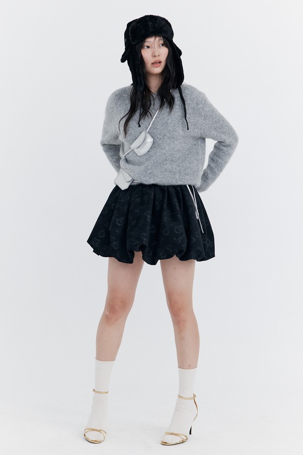 WNDERKAMMER - 스웨터 - Alpaca Boucle Knit Pullover_Grey