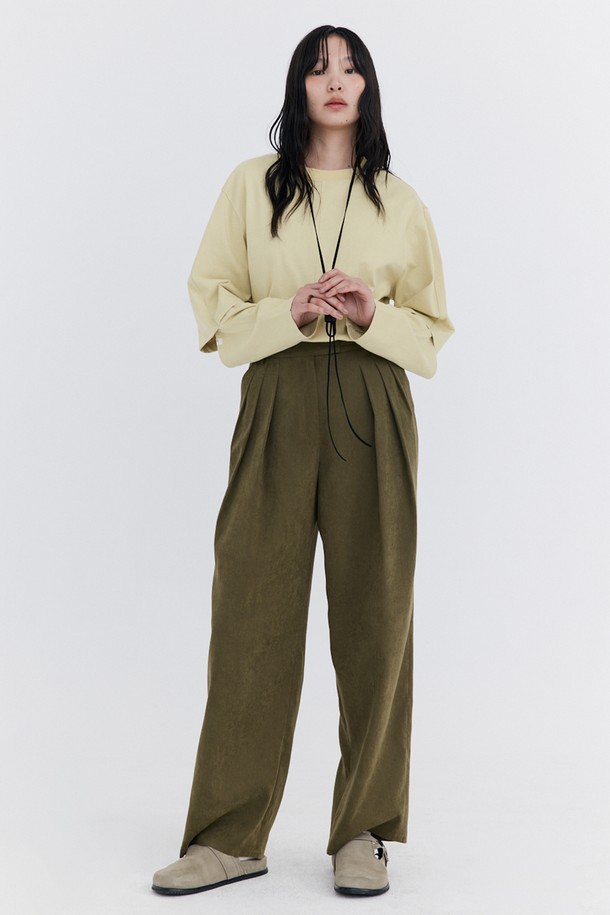 WNDERKAMMER - 롱/미디팬츠 - Cupra Wide Pants_Khaki