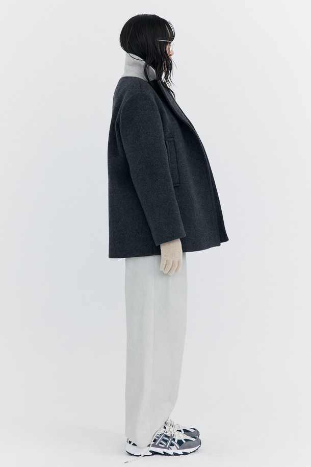 WNDERKAMMER - 코트 - Wool Half Coat_Charcoal