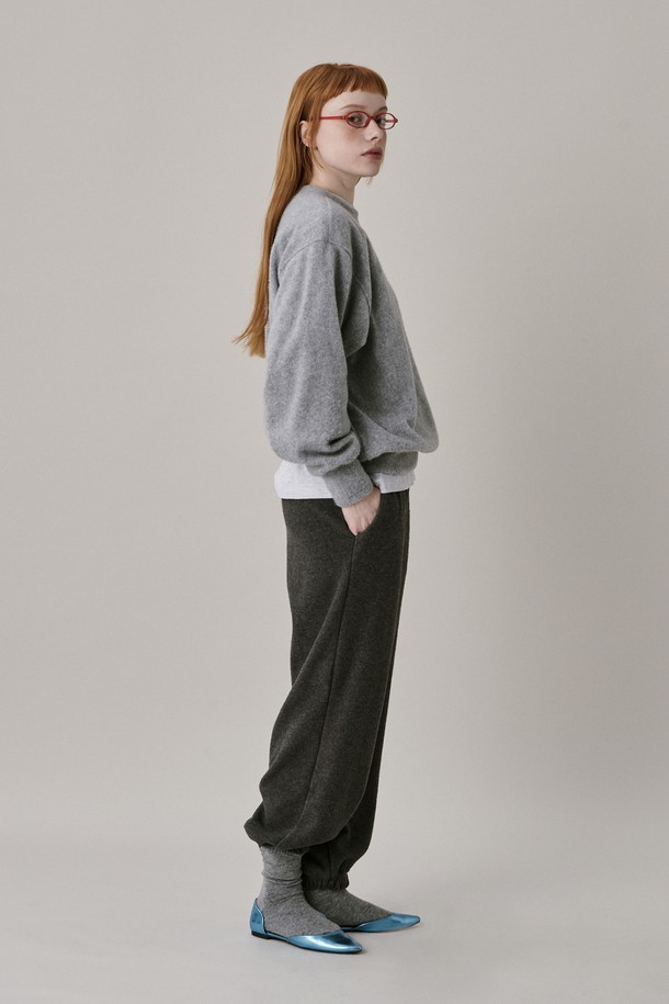 JUNEJUNE SPACE - 롱/미디팬츠 - Soft Jogger Pants_Grey