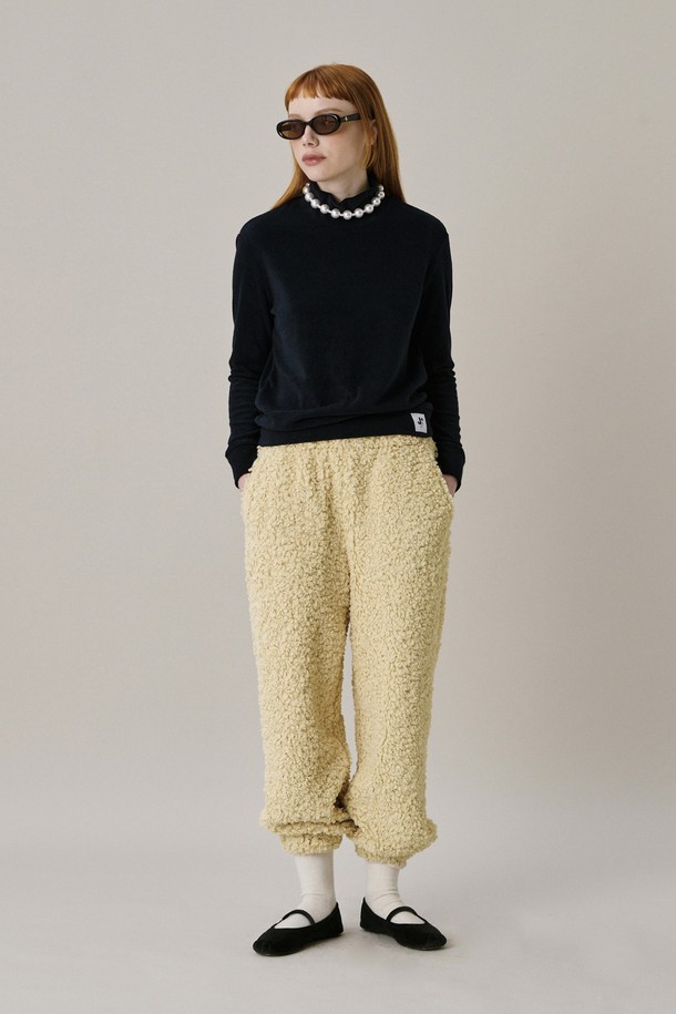 JUNEJUNE SPACE - 롱/미디팬츠 - Soft Jogger Pants_Yellow