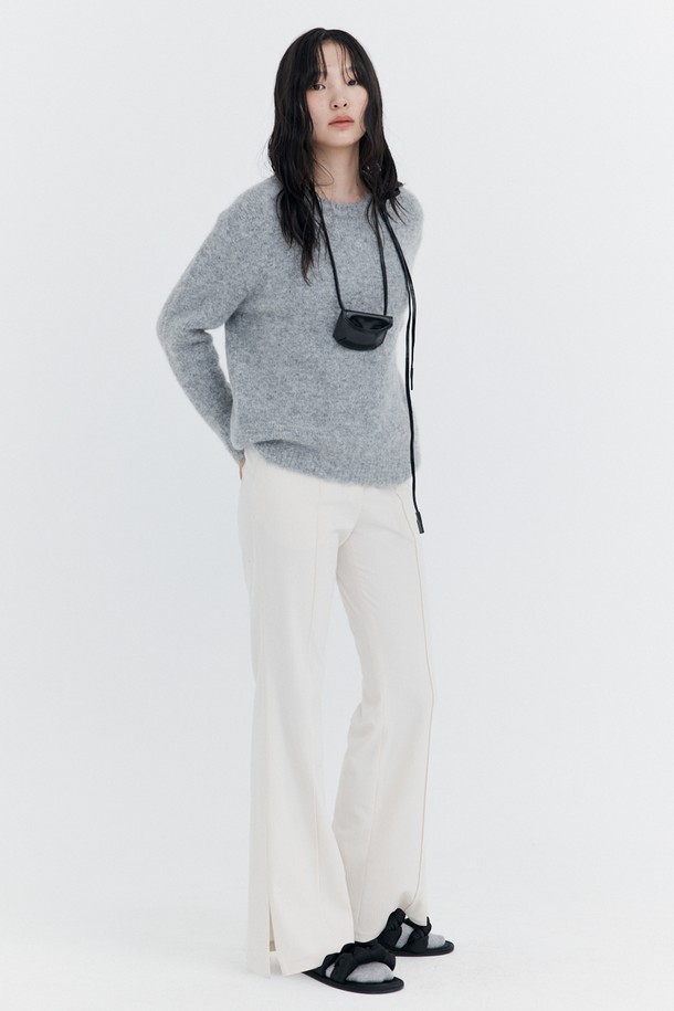 WNDERKAMMER - 롱/미디팬츠 - Corduroy semi-Bootcut Pants_Ivory