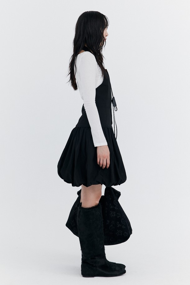 WNDERKAMMER - 민소매 원피스 - Balloon Layered Dress_Black