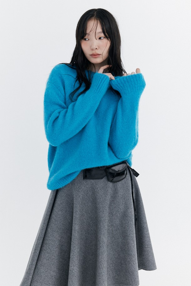 WNDERKAMMER - 스웨터 - Alpaca Boucle Knit Pullover_Blue