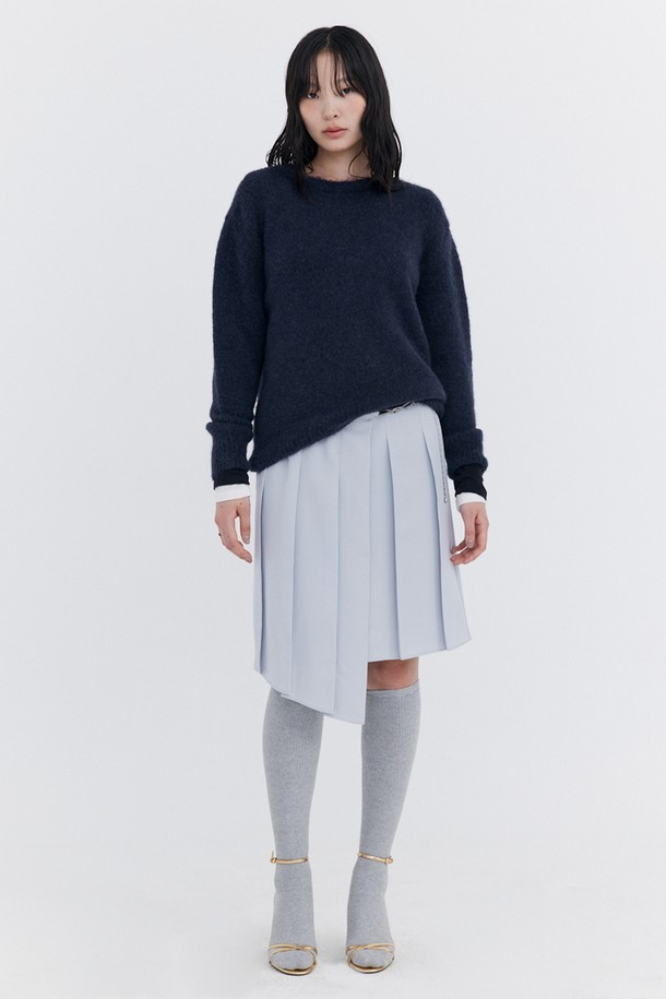 WNDERKAMMER - 스웨터 - Alpaca Boucle Knit Pullover_Navy