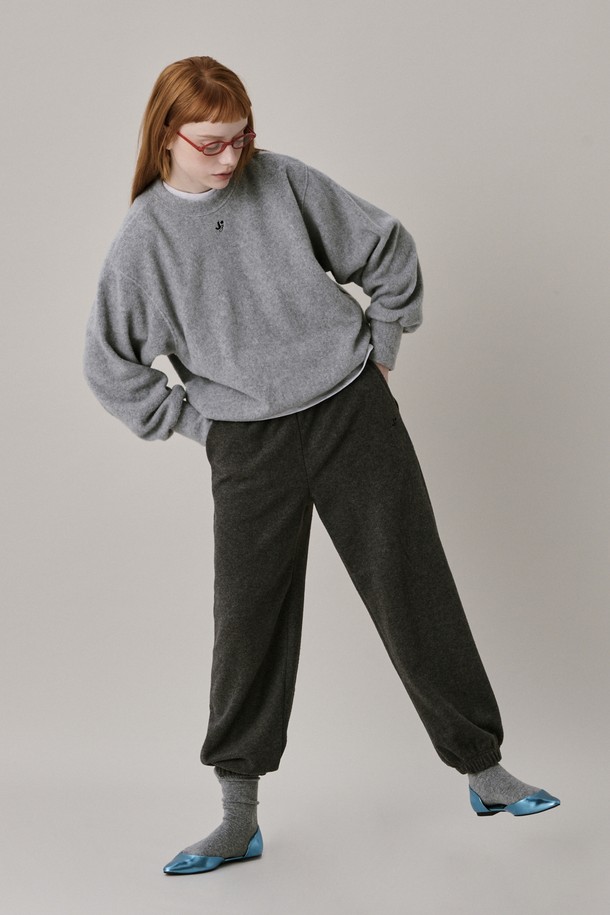 JUNEJUNE SPACE - 롱/미디팬츠 - Soft Jogger Pants_Grey