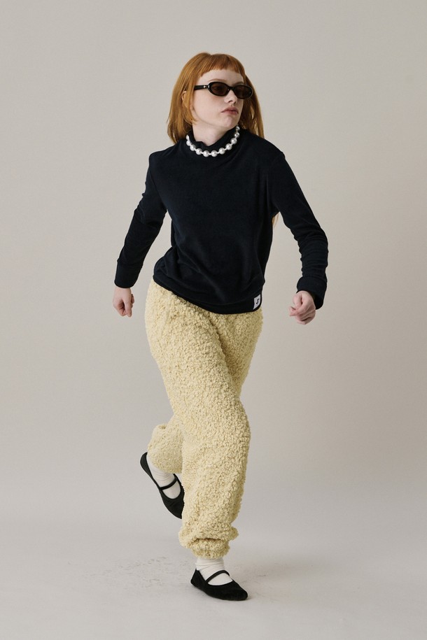 JUNEJUNE SPACE - 롱/미디팬츠 - Soft Jogger Pants_Yellow