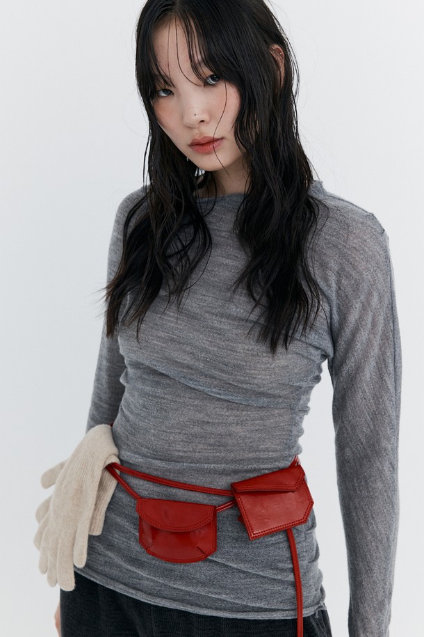 WNDERKAMMER - 긴소매 티셔츠 - Wool Drape T-shirt_Melange