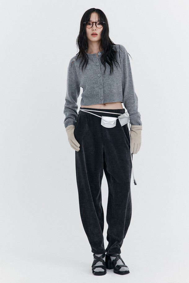 WNDERKAMMER - 롱/미디팬츠 - Corduroy Balloon Pants_Charcoal