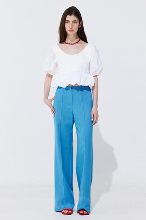 Pintuck Straight Trousers_Light Blue