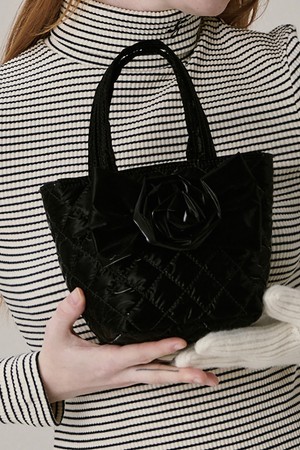 Quilted Ribbon Mini bag_Black