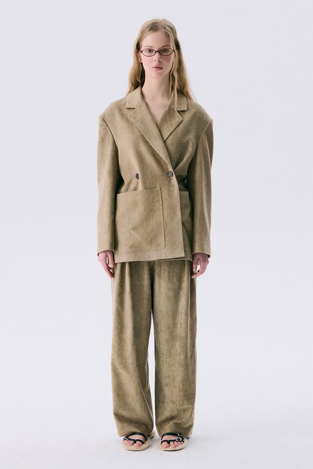 wnderkammer - 자켓 - 25 Corduroy Wide Pants_Light Khaki