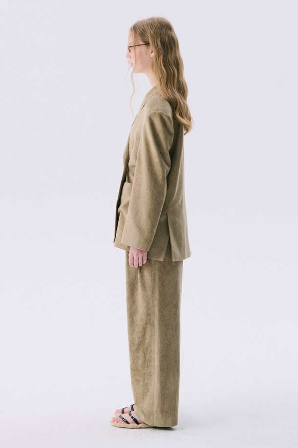 wnderkammer - 자켓 - 25 Corduroy Wide Pants_Light Khaki