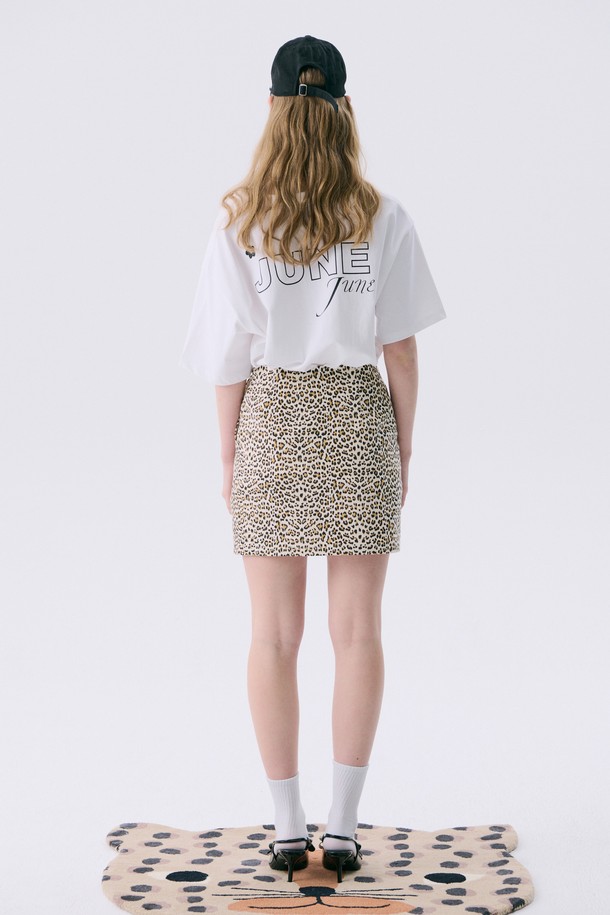 JUNEJUNE SPACE - 미니스커트 - VOL11.Leopard mini skirt_Beige