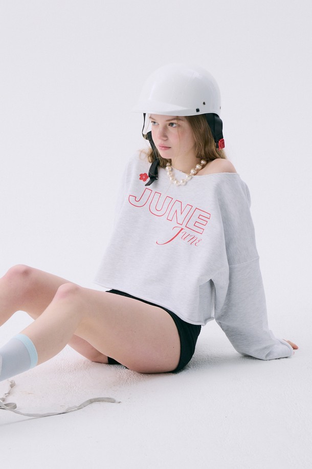 JUNEJUNE SPACE - 스웻셔츠 - [1차 리오더] VOL11.Lawcut Mini Sweat_Melange