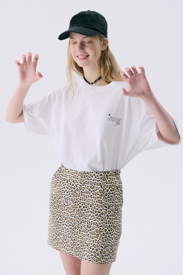 JUNEJUNE SPACE - 미니스커트 - VOL11.Leopard mini skirt_Beige