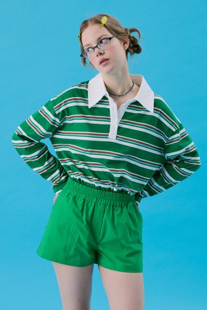 [1차 리오더] VOL11.Stripe Rugby Boxy T_Green