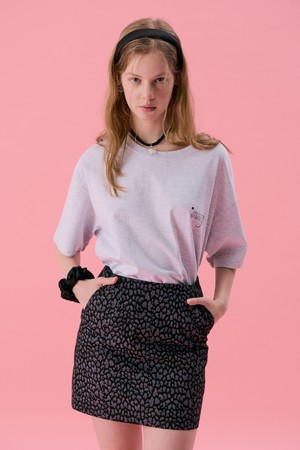 VOL11.Leopard mini skirt_Black