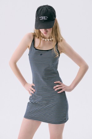 VOL11.Stripe Mini Jersey Dress_DARK NAVY