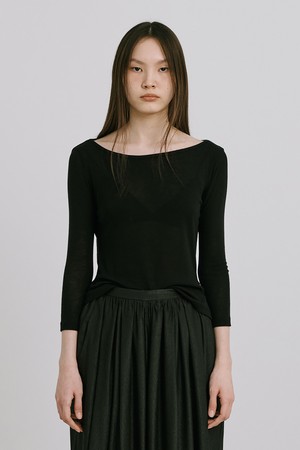 25 Boatneck Sheer T_Black