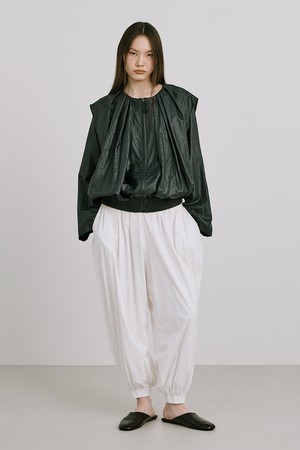 Shirred Moon Jar Pants_White