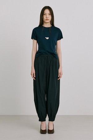 Shirred Moon Jar Pants_Navy