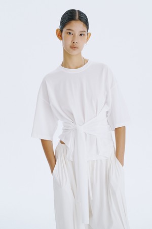 Waist Tied T_White