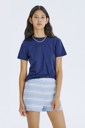 Stripe Jacquard Knit Shorts_Light Blue